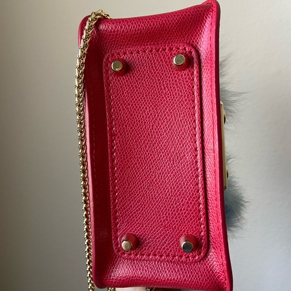 Furla metropolis small pink leather and blue faux fur bag - Picture 5 of 13